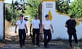 British police leave with tools after searching land in Praia da Luz. No trace of Madeleine McCann w