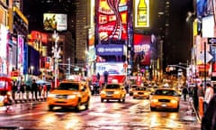 Taxis on 7th Avenue at Times Square, New York City