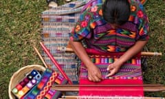 A woman weaving