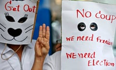 Anti-coup protesters in Bangkok