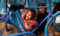 Street children play on a roadside in Allahabad, India.