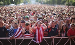 USA fans watch Portugal