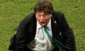 Mexico coach Miguel Herrera celebrates during the World Cup win over Croatia.