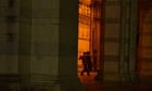 man and woman dancing tango at night