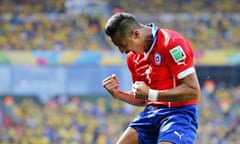 Brazil's Neymar lies injured on the ground against Chile