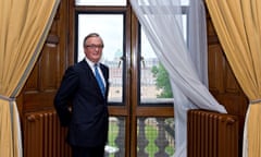 Adrian Graves stands at the window of the office of his great uncle, Sir Edward Grey. 