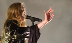 Swedish singer Lykke Li performs on the Arena Stage at the Roskilde Festival 2014
