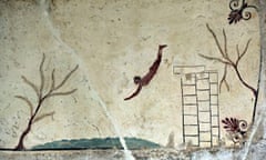 swimmers in art: tomb of the diver paestum