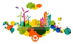 Go green colorful city