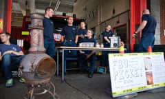 Firefighters in London's Soho striking in June 
