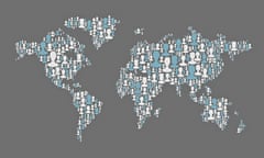 World map - Social media concept. 