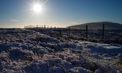 The Cheviot Hills straddling the Scottish-English border.