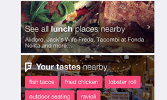 A portion of Foursquare's new app.
