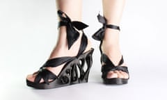 3D printed shoes from Continuum for digital art takeover Laurel Tree Sandal - Black $250.00 USD This shoe design was inspired by Bernini's 'Daphne and Apollo'. Silk ribbons complement the sculptural 3D printed branches.