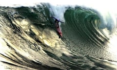 South African big wave surfer John Whittle rides the biggest waves of the day