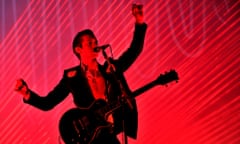 Alex Turner of Arctic Monkeys performs headlining Day 3 of the Leeds Festival at Bramham Park on August 24.