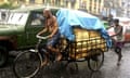 A cycle rickshaw in Calcutta, India