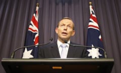 Tony Abbott at a press conference