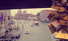 Love locks on the Ponte dell Accademia, Venice.