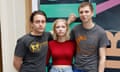 NEW YORK, NY - AUGUST 14:  (L-R) Actors Kieran Culkin, Tavi Gevinson and Michael Cera attend the "This Is Our Youth" Cast Photo Call at Cort Theatre on August 14, 2014 in New York City.  (Photo by Cindy Ord/Getty Images)