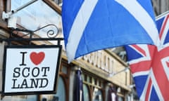 Scottish independence: the Saltire and the Union flag adorn a building in Edinburgh.