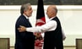 Afghanistan's presidential election candidates Abdullah Abdullah, left, and Ashraf Ghani