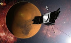 NASA's MAVEN spacecraft in orbit around Mars.