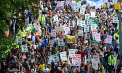 Demonstrators at the People's Climate March in London.