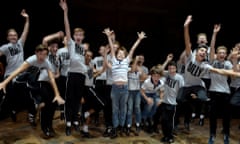 From stage to screen … past stars of Billy Elliot the Musical celebrate following the curtain call on Sunday.