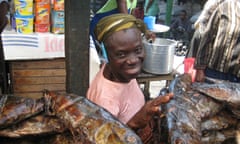 Fish vendor in Accra, Ghana