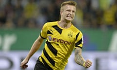 Dortmund's midfielder Marco Reus celebrates