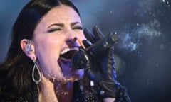 Idina Menzel performs in Times Square on New Year's Eve in New York.