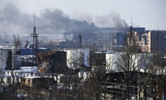 Smoke rises over Donetsk airport in east Ukraine as a new round of violence broke out between govern