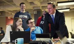 British PM with members of education tech company EdClub in Washington on Friday.