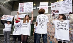 Campaigners from Object and Turn Your Back On Page 3 protest over the Sun's daily photos of topless 