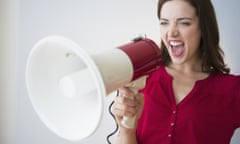 Woman with megaphone