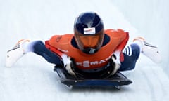 Laura Deas during a run at the World Cup skeleton competition in St Moritz