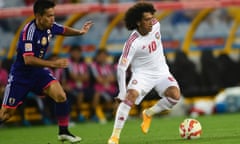 UAE's mop-topped superstar-in-waiting Omar Abdulrahman in action against Japan during the Asian Cup quarters. Photo: Clifford White/Corbis.