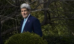 US secretary of state John Kerry looks on during a walk in the garden of the Beau-Rivage Palace hotel during a break in Iran nuclear talks in Lausanne.