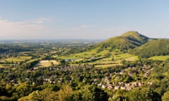 Countryside views over Church Stretton, Shropshire.