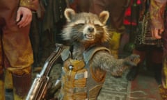 Bradley Cooper as the wise-cracking, ball-busting Rocket Raccoon in Guardians of the Galaxy.