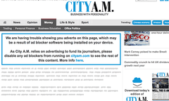 City AM's message to users using adblockers