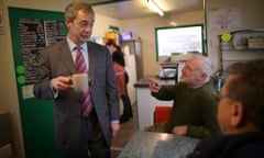 Nigel Farage sticks to tea as he campaigns at the Smallgains boatyard in Canvey Island. ‘Voting Ukip is an attitude of mind,’ he told wannabe insurgents. 