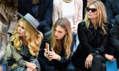 Paloma Faith, Cara Delevingne and Kate Moss attend the Burberry womenswear show