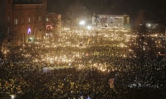 Thousands of mourners embarked on a torch-lit procession through the streets of Copenhagen on Monday night.