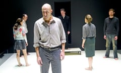 Mark Strong, centre, in A View from the Bridge at Wyndham's theatre