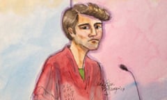 An artist’s impression of Ross Ulbricht, the suspected mastermind of Silk Road, as he stood trial in New York.