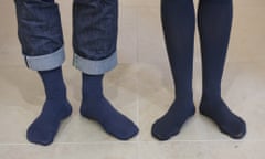 Richard and Morwenna wearing Item M6 socks.