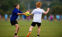 School children PE lesson