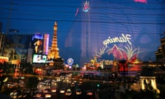 Illuminations and lights advertise shows and casinos on the Strip, Las Vegas Boulevard, Las Vegas, Nevada, USA9/7/07